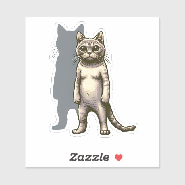 Mysterious Cat with Shadow Silhouette Sticker (Sheet)