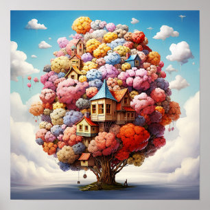 Mysterious Colorful Surreal Nature Land Poster