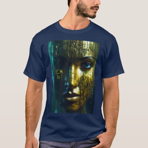 Mysterious cyberpunk face T_Shirt