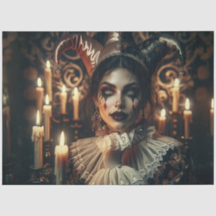 Mysterious Dark Harlequin Bright Eyes Decoupage Tissue Paper