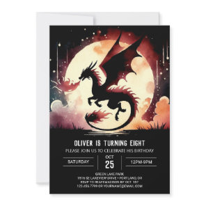 Mysterious Dragon Birthday Children Invitation