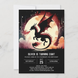 Mysterious Dragon Birthday Children Invitation
