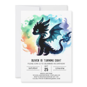 Mysterious Dragon Birthday Custom Invitation