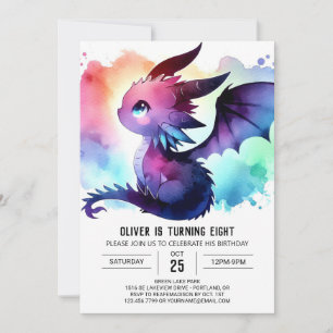 Mysterious Dragon Birthday Customizable Invitation