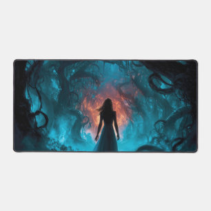 Mysterious Dreamlike Enchanted Dark Magical.Forest Desk Mat
