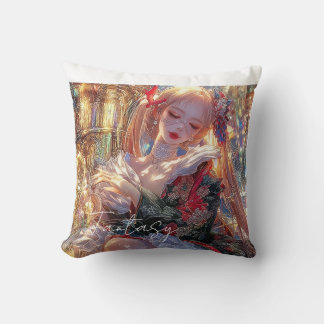 Mysterious Fantasy Girl - Gothic Art Aesthetic Throw Pillow