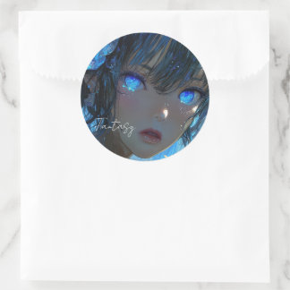 Mysterious Fantasy Girl - Ocean Art Aesthetic Classic Round Sticker