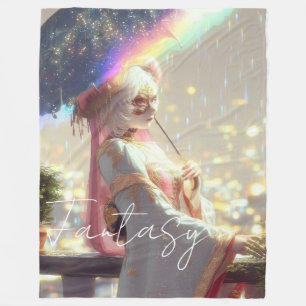 Mysterious Fantasy Girl - Ocean Art Aesthetic Fleece Blanket