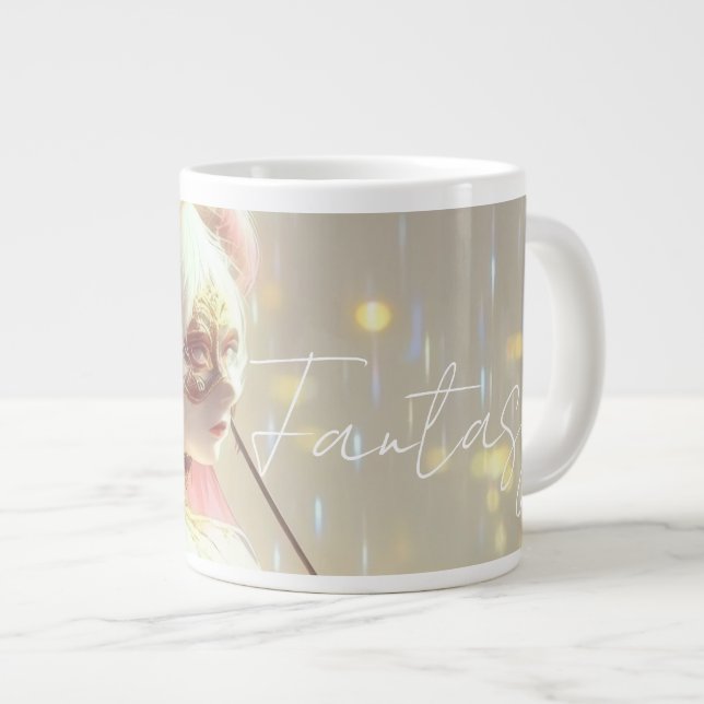 Mysterious Fantasy Girl - Ocean Art Aesthetic Giant Coffee Mug (Front Right)