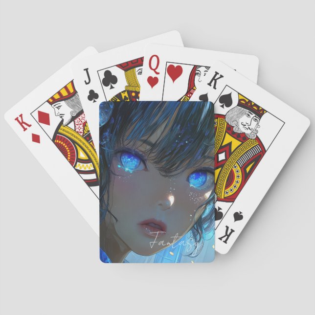 Mysterious Fantasy Girl - Ocean Art Aesthetic Poker Cards (Back)