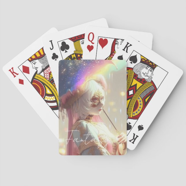 Mysterious Fantasy Girl - Ocean Art Aesthetic Poker Cards (Back)