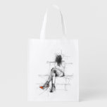 Mysterious Fashion - Abstract Woman in Heels Grocery Bag