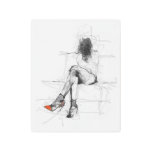 Mysterious Fashion - Abstract Woman in Heels Metal Print