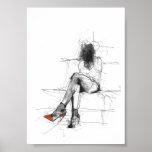 Mysterious Fashion - Abstract Woman in Heels Poster