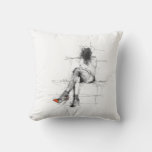 Mysterious Fashion - Abstract Woman in Heels Throw Pillow