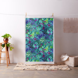 mysterious fathoms below, tropical watercolors : fabric