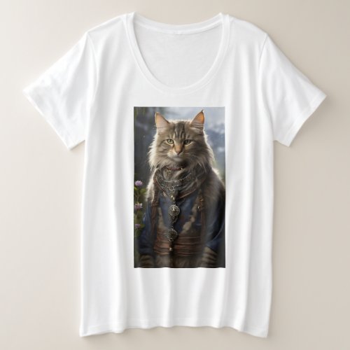 Mysterious Feline Plus Size T_Shirt