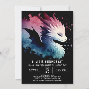 Mysterious Fiery Dragon Birthday Invitation