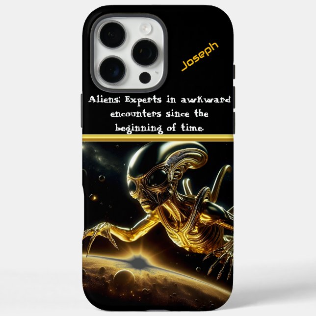 Mysterious Golden Alien Exploring Distant Planets Case-Mate iPhone Case (Back)