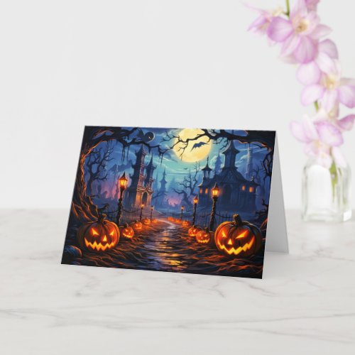 Mysterious Haunted House _ Happy Halloween Card