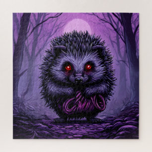 Mysterious Hedgehog in Spooky Forest Jigsaw Puzzle