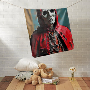 Mysterious Hooded Skull Figure Baby Blanket