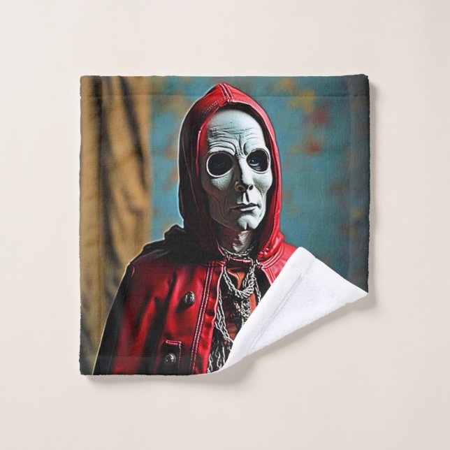 Mysterious Hooded Skull Figure Bath Towel Set (Wash Cloth)