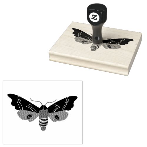 Mysterious Magical Moth Hand Drawn CUSTOMIZE IT Rubber Stamp