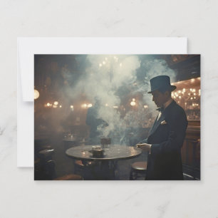 Mysterious Magician Night Club 1950s Postcard