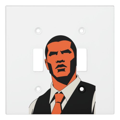 Mysterious man look light switch cover