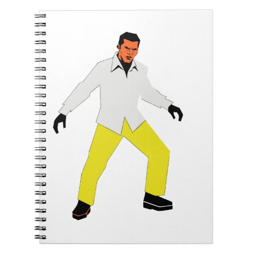 Mysterious man look notebook