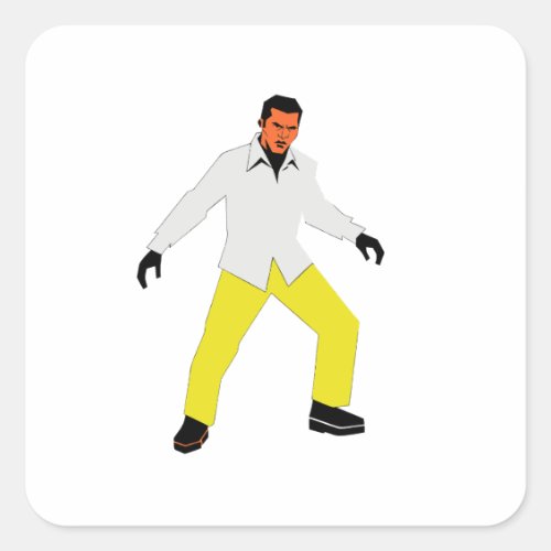 Mysterious man look square sticker