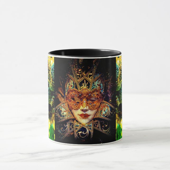 Mysterious masquerade ball beauty mask mug (Center)