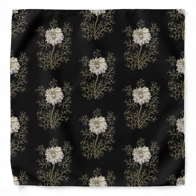 Mysterious Medieval Flower Pattern Bandana (Front)