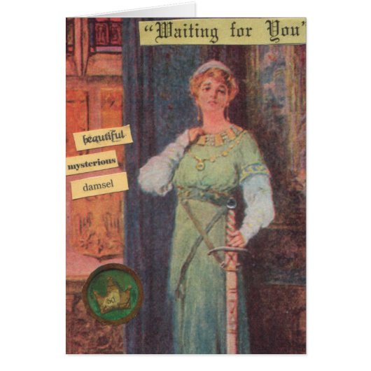 Mysterious Medieval Woman Blank Card (Front)