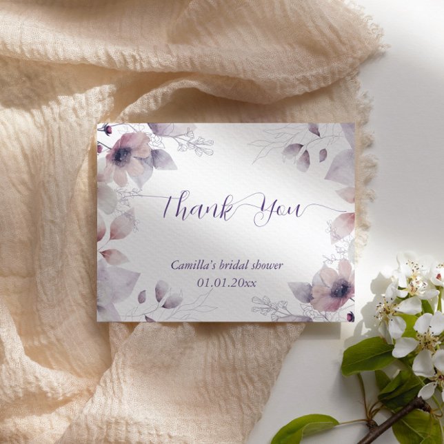 Mysterious Moon Garden Bridal Shower Thank You Card (Creator Uploaded)