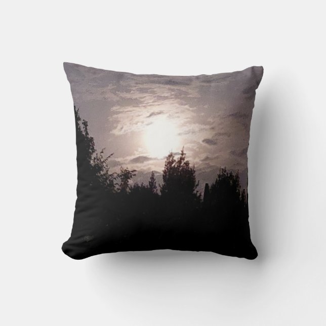 Mysterious Moon Nature Photography Throw Pillow (Front)