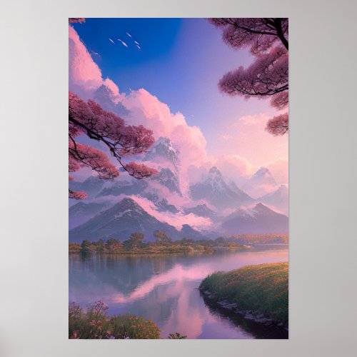 Mysterious Mountain View Poster