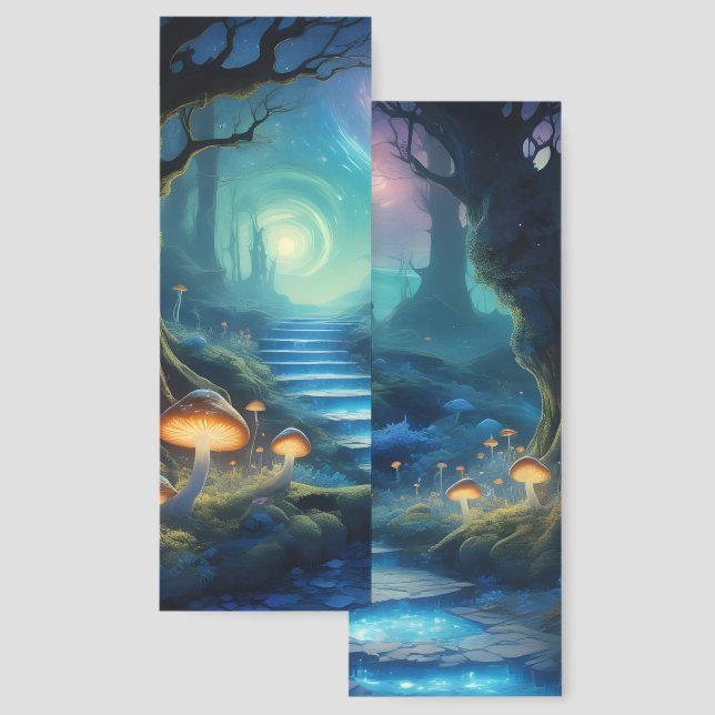 Mysterious Mushroom Forest with Portal  Bookmarks (Front & Back)