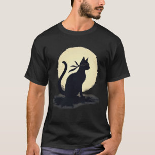 Mysterious Ninja Cat SilhouetteT-Shirt T-Shirt