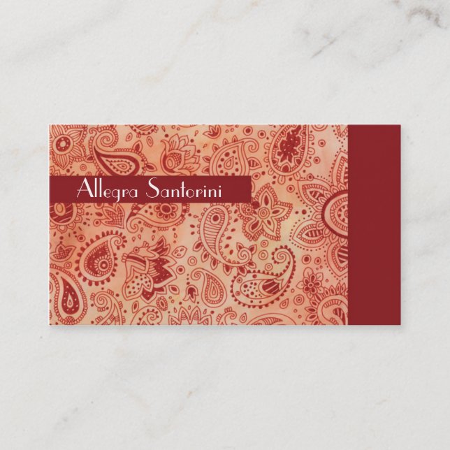 Mysterious Paisley Business Card (Front)