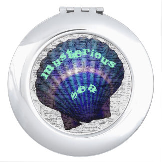 Mysterious Sea Manuscript with a seashell button Compact Mirror