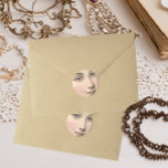 Mysterious Smile of Beautiful French Woman Vintage Classic Round Sticker