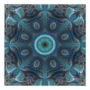 Mysterious space mandala faux canvas print