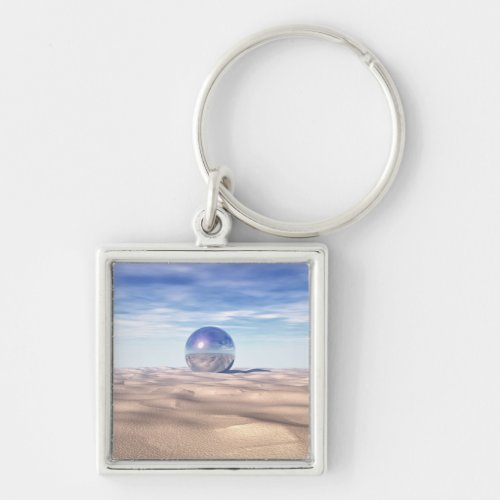 Mysterious Sphere in Desert Keychain