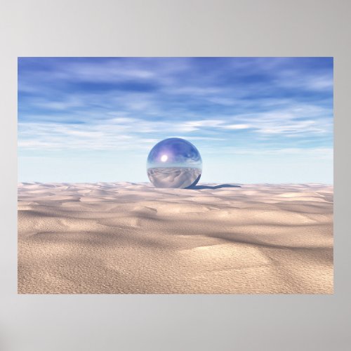 Mysterious Sphere in Desert Poster