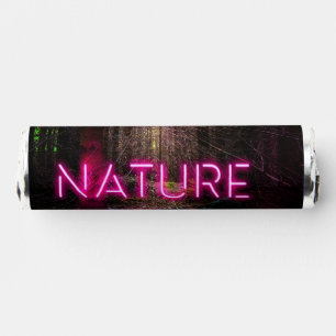 Mysterious spruce forest nature neon magenta sign breath savers® mints