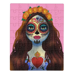 Mysterious Sugar Skull Woman  Jigsaw Puzzle