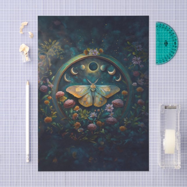 Mysterious Twilight Portal, Moth & Eclipse Vert. Tissue Paper (Craft)