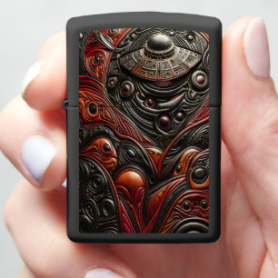 Mysterious UFO Encounter in a Celestial Landscape Zippo Lighter